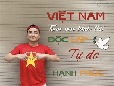 Bộ chữ gỗ Việt Nam hạnh phúc [Gỗ nhẹ - KT 95x90cm] CHUGO-24
